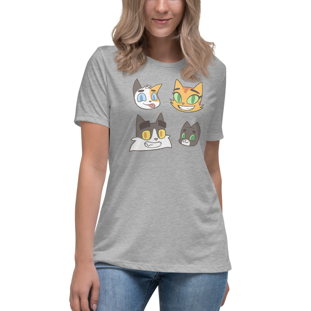 Litterbox Family Heads Women's Relaxed T-Shirt